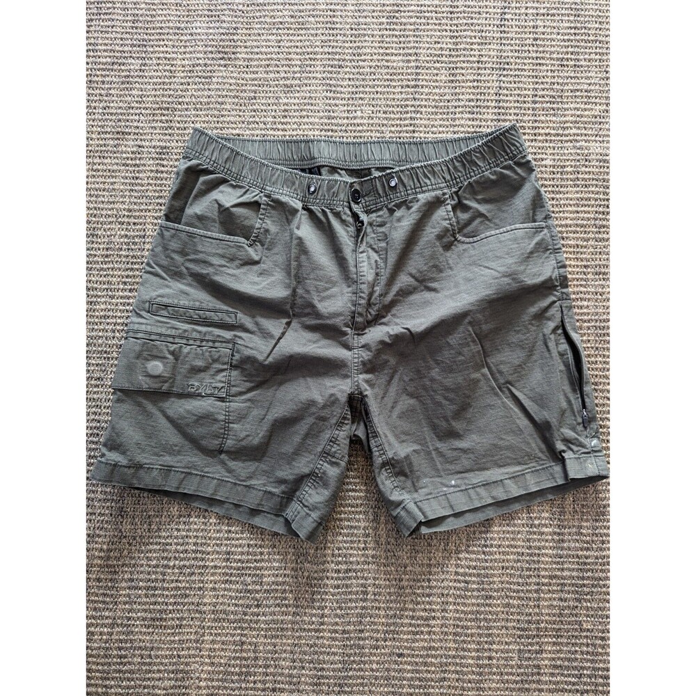 Bylt Cargo Shorts Mens XL Green Ripstop Weekender Drawstring W/ Small Stains